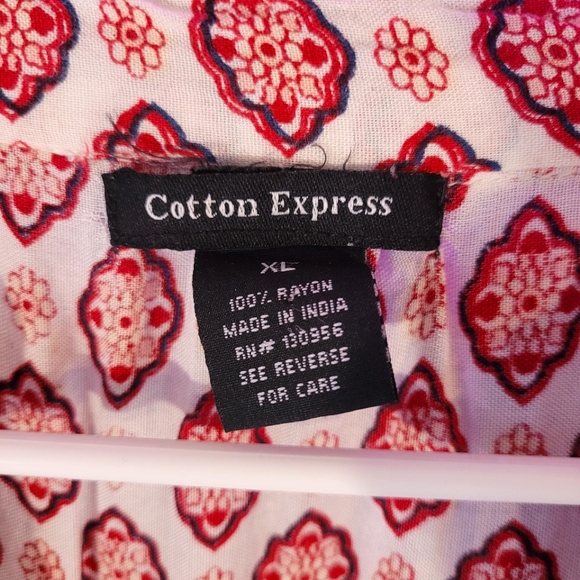 Bohemian, Red and Cream Dress - Picture 9 of 9